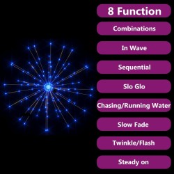 Feu d'artifice de Noël d'extérieur bleu clair 20 cm 140 LED 508494508494