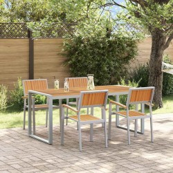 Ensemble de salle à manger pour jardin 5 pcs Gris 508495508495