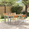 Ensemble de salle à manger pour jardin 5 pcs Gris 508495508495