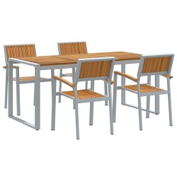 Ensemble de salle à manger pour jardin 5 pcs Gris 508495508495