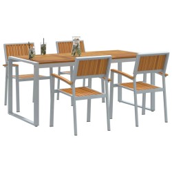 Ensemble de salle à manger pour jardin 5 pcs Gris 508495508495