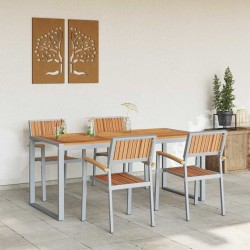 Ensemble de salle à manger pour jardin 5 pcs Gris 508495508495