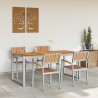 Ensemble de salle à manger pour jardin 5 pcs Gris 508495508495