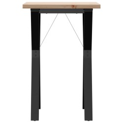 Table à manger cadre en Y 50x50x75,5cm bois de pin massif acier 508518508518