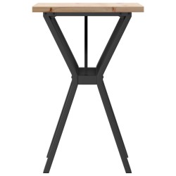 Table à manger cadre en Y 50x50x75,5cm bois de pin massif acier 508518508518