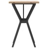 Table à manger cadre en Y 50x50x75,5cm bois de pin massif acier 508518508518