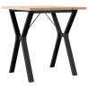 Table à manger cadre en Y 70x70x75,5cm bois de pin massif acier 508519508519