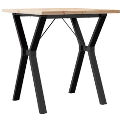 Table à manger cadre en Y 70x70x75,5cm bois de pin massif acier 508519508519