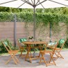 Ensemble à manger de jardin 5 pcs motif de feuilles tissu bois 508527508527