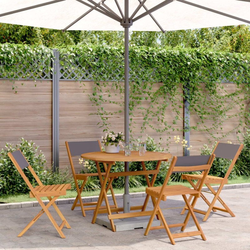 Ensemble à manger de jardin 5 pcs anthracite tissu bois massif 508532508532