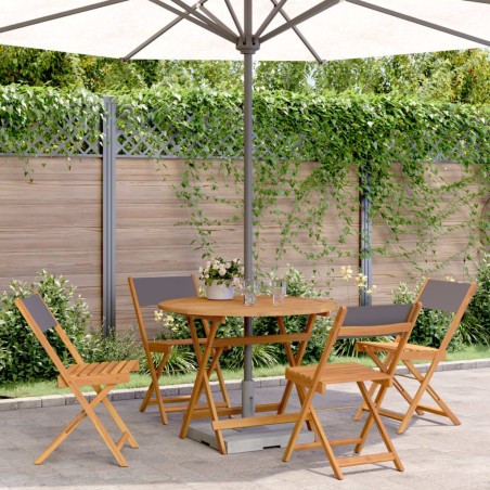 Ensemble à manger de jardin 5 pcs anthracite tissu bois massif 508532508532