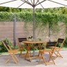 Ensemble à manger de jardin 5pcs noir polypropylène bois massif 508535508535