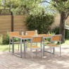 Ensemble de salle à manger pour jardin 5 pcs Gris 508539508539