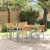 Ensemble de salle à manger pour jardin 5 pcs Gris 508540508540