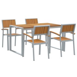 Ensemble de salle à manger pour jardin 5 pcs Gris 508540508540