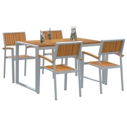 Ensemble de salle à manger pour jardin 5 pcs Gris 508540508540