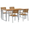 Ensemble de salle à manger pour jardin 5 pcs Gris 508541508541