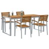 Ensemble de salle à manger pour jardin 5 pcs Gris 508541508541