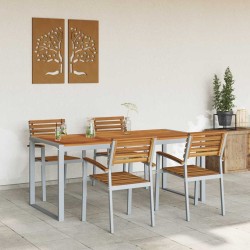 Ensemble de salle à manger pour jardin 5 pcs Gris 508541508541
