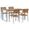Ensemble de salle à manger pour jardin 5 pcs Gris 508542508542