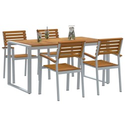 Ensemble de salle à manger pour jardin 5 pcs Gris 508542508542