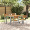 Ensemble de salle à manger pour jardin 5 pcs Gris 508544508544