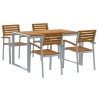 Ensemble de salle à manger pour jardin 5 pcs Gris 508544508544
