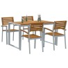 Ensemble de salle à manger pour jardin 5 pcs Gris 508544508544