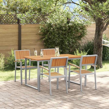 Ensemble de salle à manger pour jardin 5 pcs Gris 508545508545