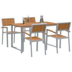 Ensemble de salle à manger pour jardin 5 pcs Gris 508545508545