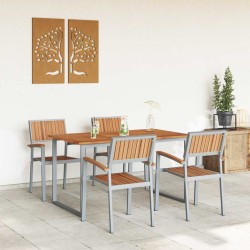 Ensemble de salle à manger pour jardin 5 pcs Gris 508545508545