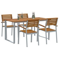Ensemble de salle à manger pour jardin 5 pcs Gris 508547508547