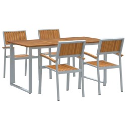Ensemble de salle à manger pour jardin 5 pcs Gris 508549508549