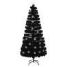 Sapin de Noël et flocons de neige LED Noir 180 cm Fibre optique 508579508579