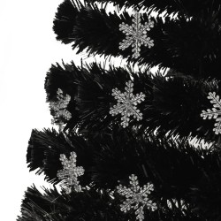 Sapin de Noël et flocons de neige LED Noir 180 cm Fibre optique 508579508579