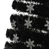 Sapin de Noël et flocons de neige LED Noir 180 cm Fibre optique 508579508579