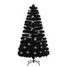 Sapin de Noël et flocons de neige LED Noir 120 cm Fibre optique 508580508580