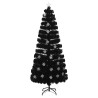 Sapin de Noël et flocons de neige LED Noir 210 cm Fibre optique 508582508582