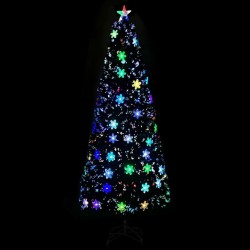 Sapin de Noël et flocons de neige LED Noir 240 cm Fibre optique 508584508584