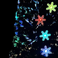 Sapin de Noël et flocons de neige LED Noir 240 cm Fibre optique 508584508584
