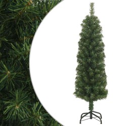 Sapin de Noël artificiel mince avec support vert 120 cm PVC 508585508585