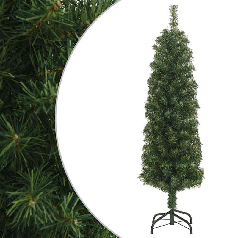 Sapin de Noël artificiel mince avec support vert 120 cm PVC 508585508585