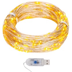 Guirlande lumineuse micro LED 40m 400LED blanc chaud 8fonctions 508625508625