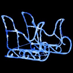 Décoration de Noël Rennes et traîneau 160 LED 130 cm Acrylique 508643508643