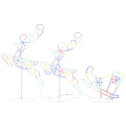 Renne/traîneaux Noël volant Acrylique 260x21x87 cm Coloré 508644508644