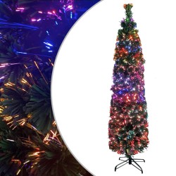 Arbre de Noël artificiel mince et support 180 cm fibre optique 508645508645