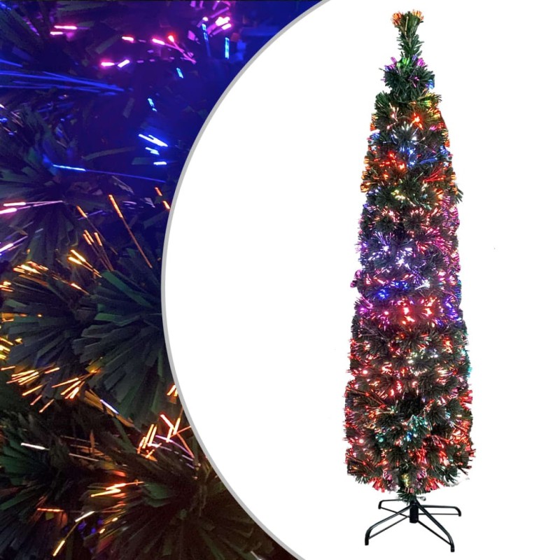 Arbre de Noël artificiel mince et support 180 cm fibre optique 508645508645