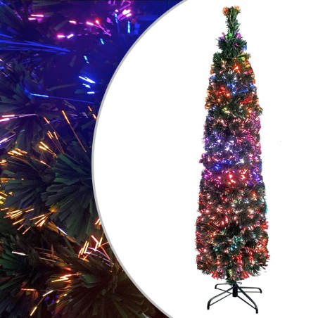 Arbre de Noël artificiel mince et support 180 cm fibre optique 508645508645