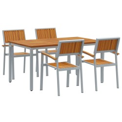 Ensemble de salle à manger pour jardin 5 pcs Gris 508646508646