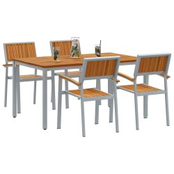 Ensemble de salle à manger pour jardin 5 pcs Gris 508646508646
